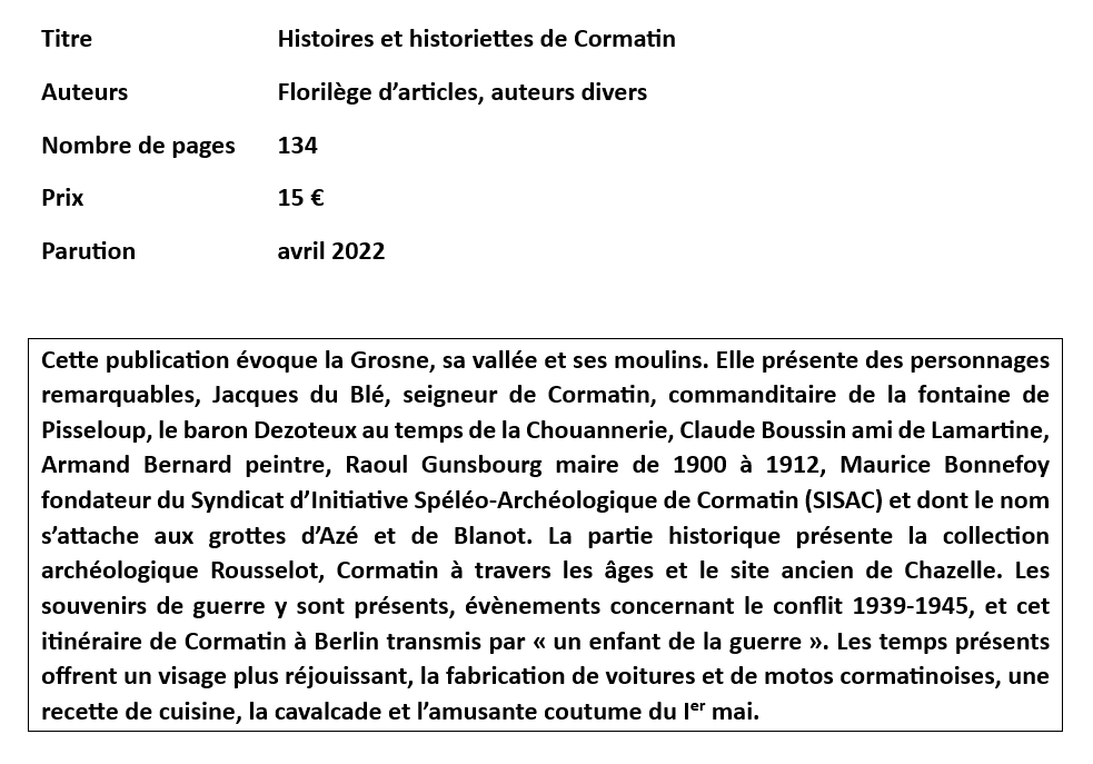 10 - Histoire et historiettes de Cormatin
