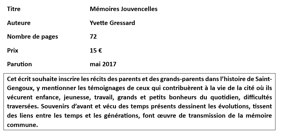 4 - Mémoires jouvencelles