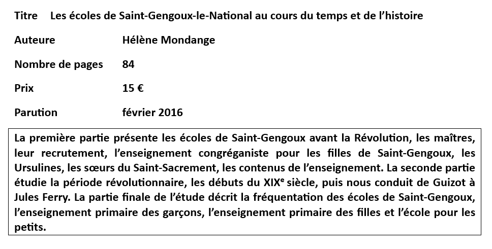 6 - Les écoles de St Gengoux...